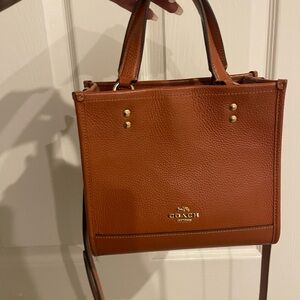 Coach Brown Leather Satchel with Gold Accents